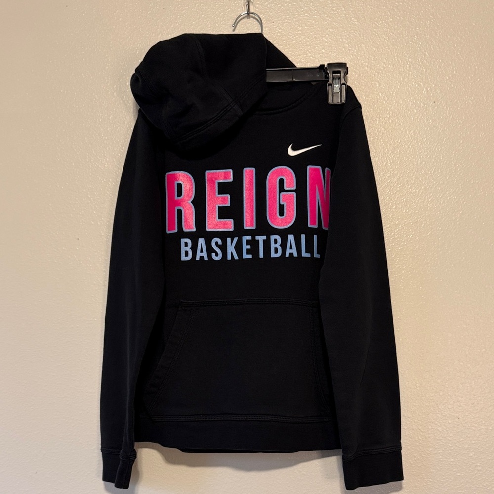 Nike Black Hoodie with Pink and Blue Reign Graphic